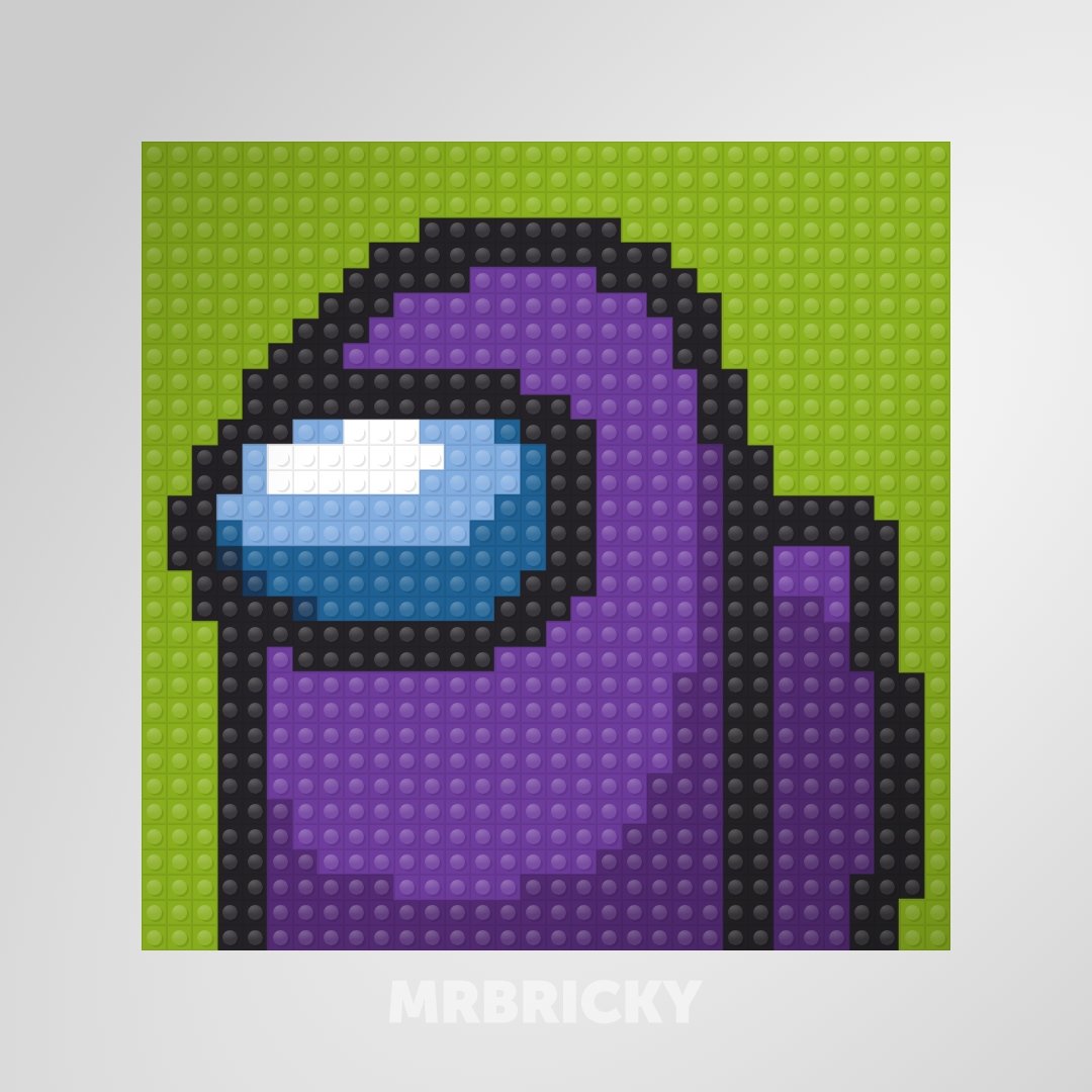 Among Us - Purple - Brick art display