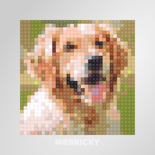 Dog - Golden retriever - Brick art display