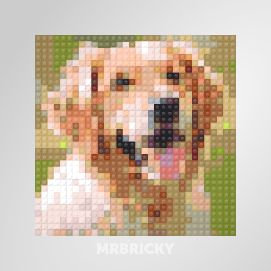 Dog - Golden retriever - Brick art display
