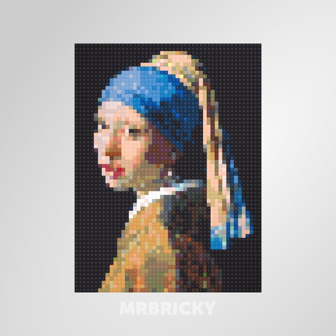 Johannes Vermeer - Girl with a Pearl Earring - Brick art display