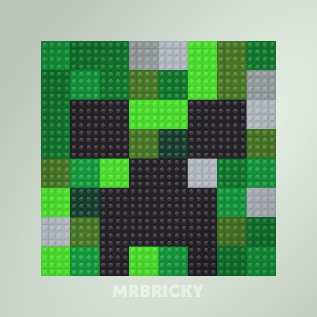 Minecraft - Creeper - Brick art display