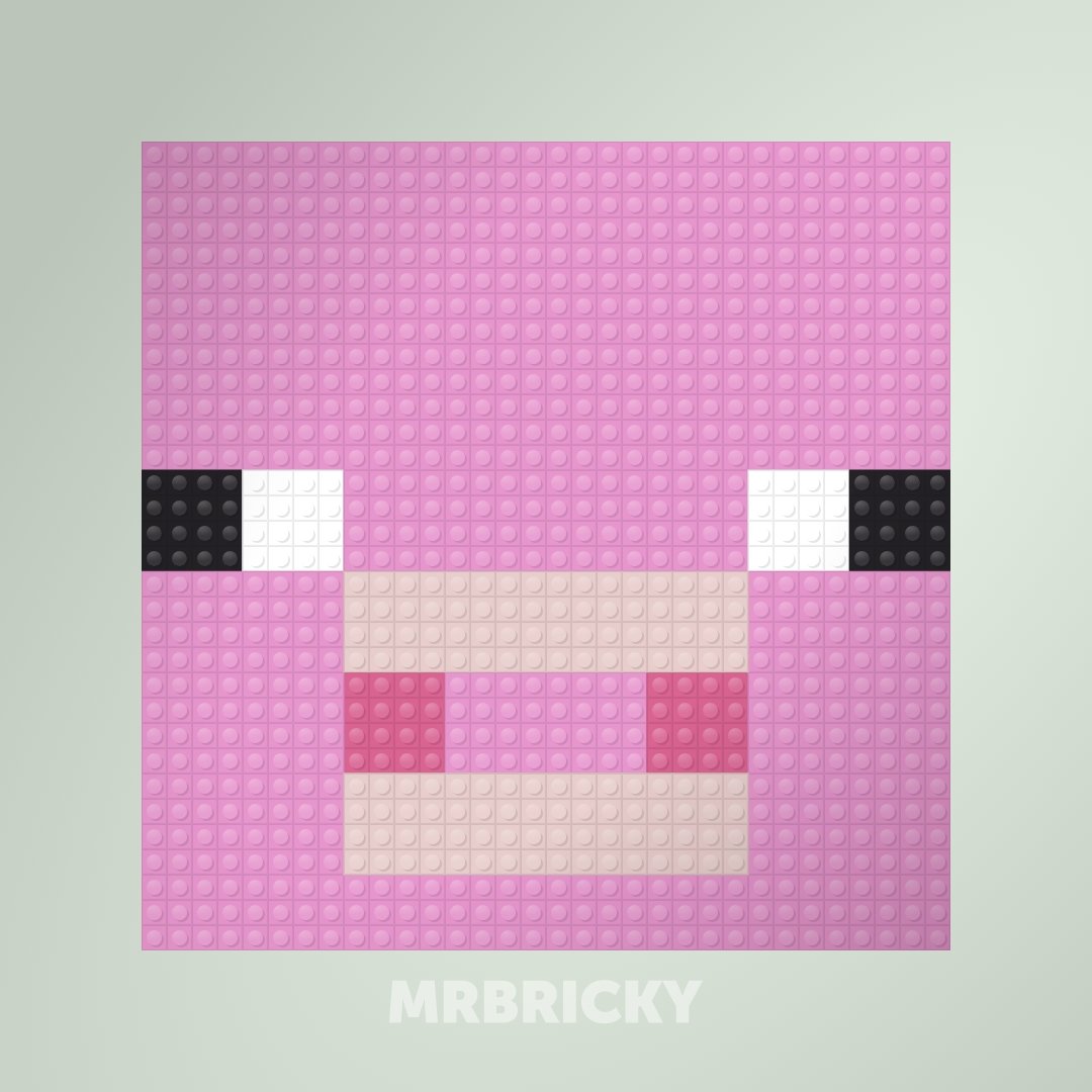Minecraft - Pig - Brick art display