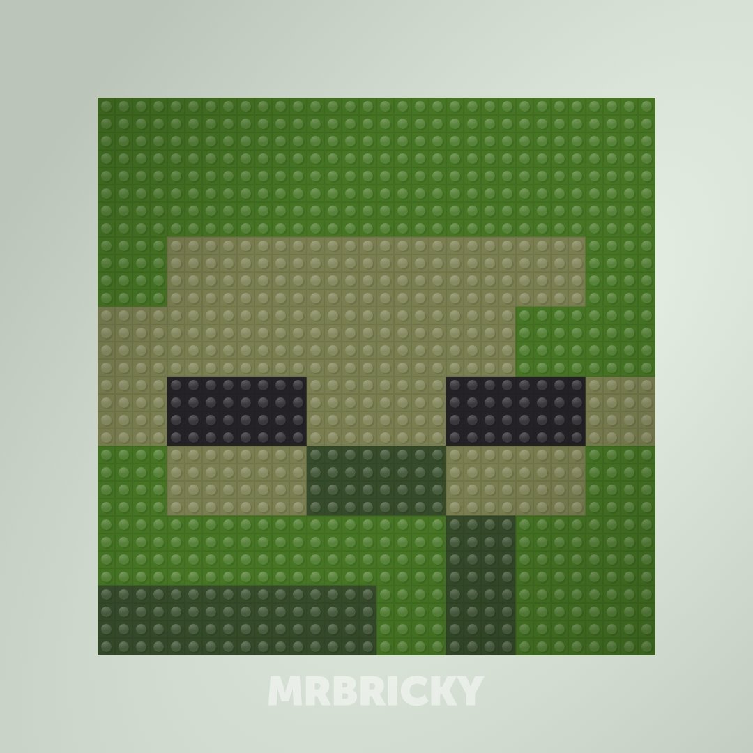 Minecraft - Zombie - Brick art display