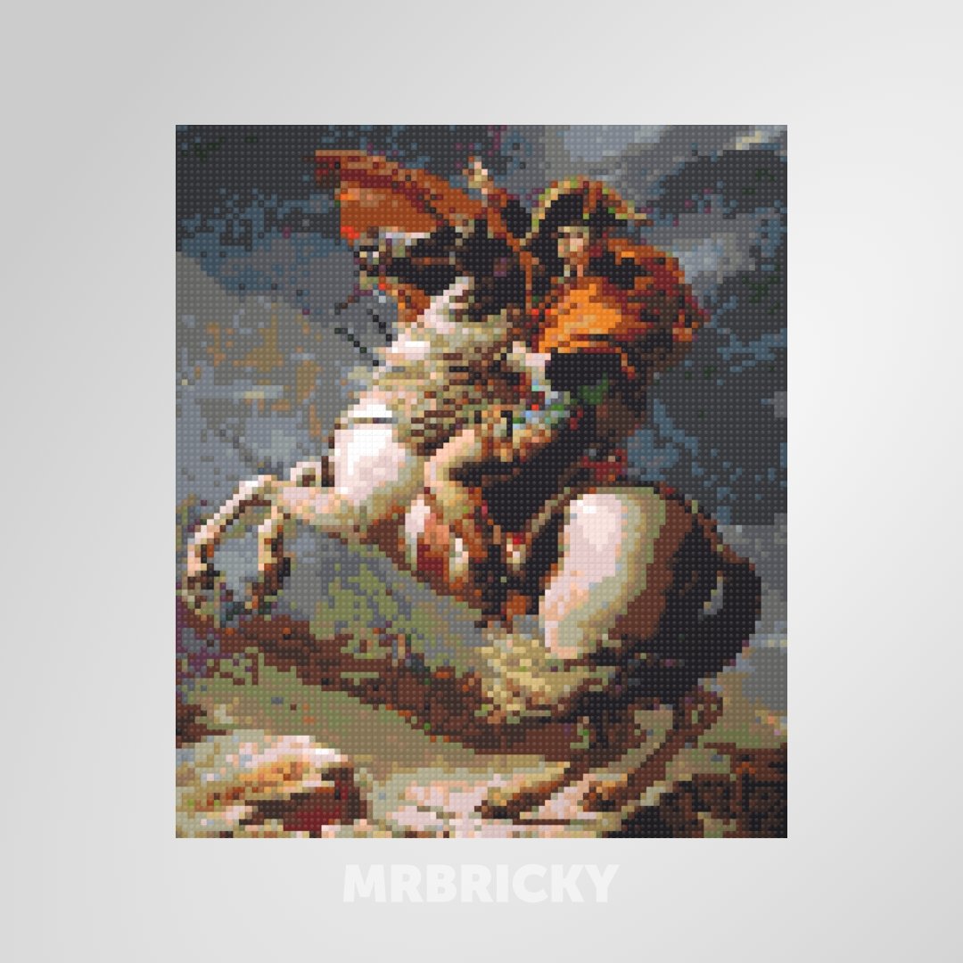 Jacques-Louis David - Napoleon Crossing the Alps - Brick art display