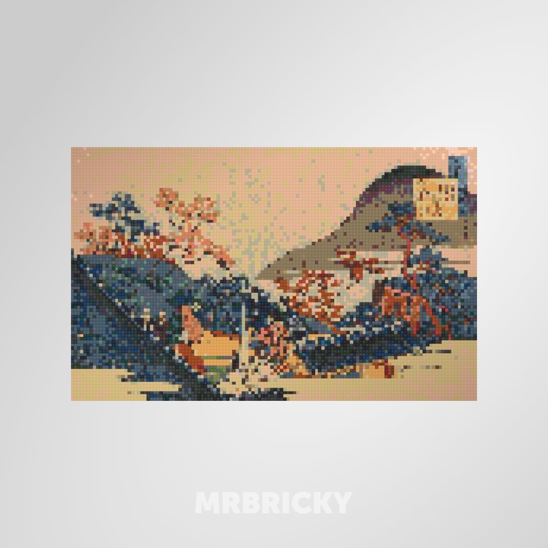 Katsushika Hokusai - Poem by Teishin Ko - Brick art display