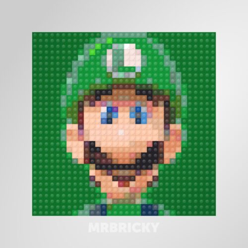 Super Mario - Luigi - Brick art display