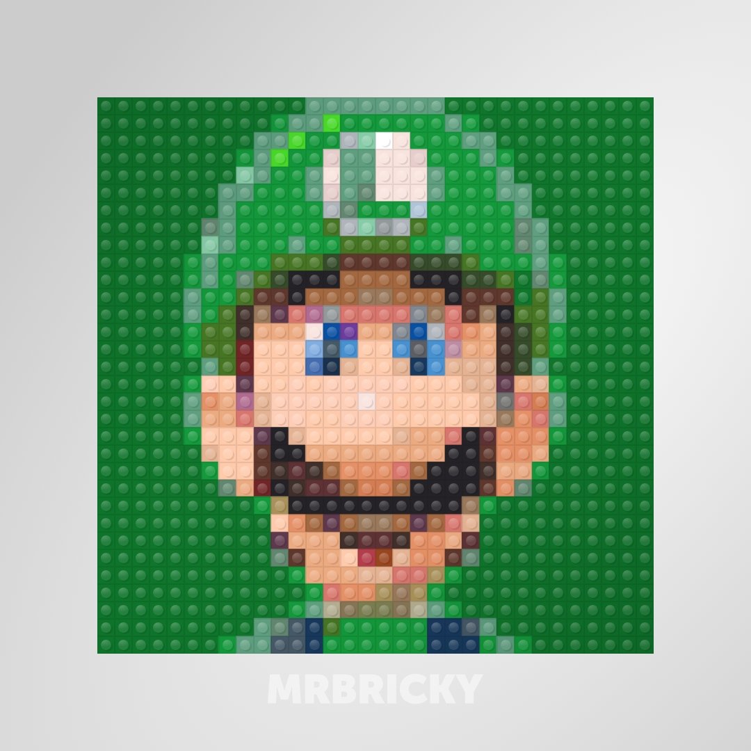 Super Mario - Luigi - Brick art display