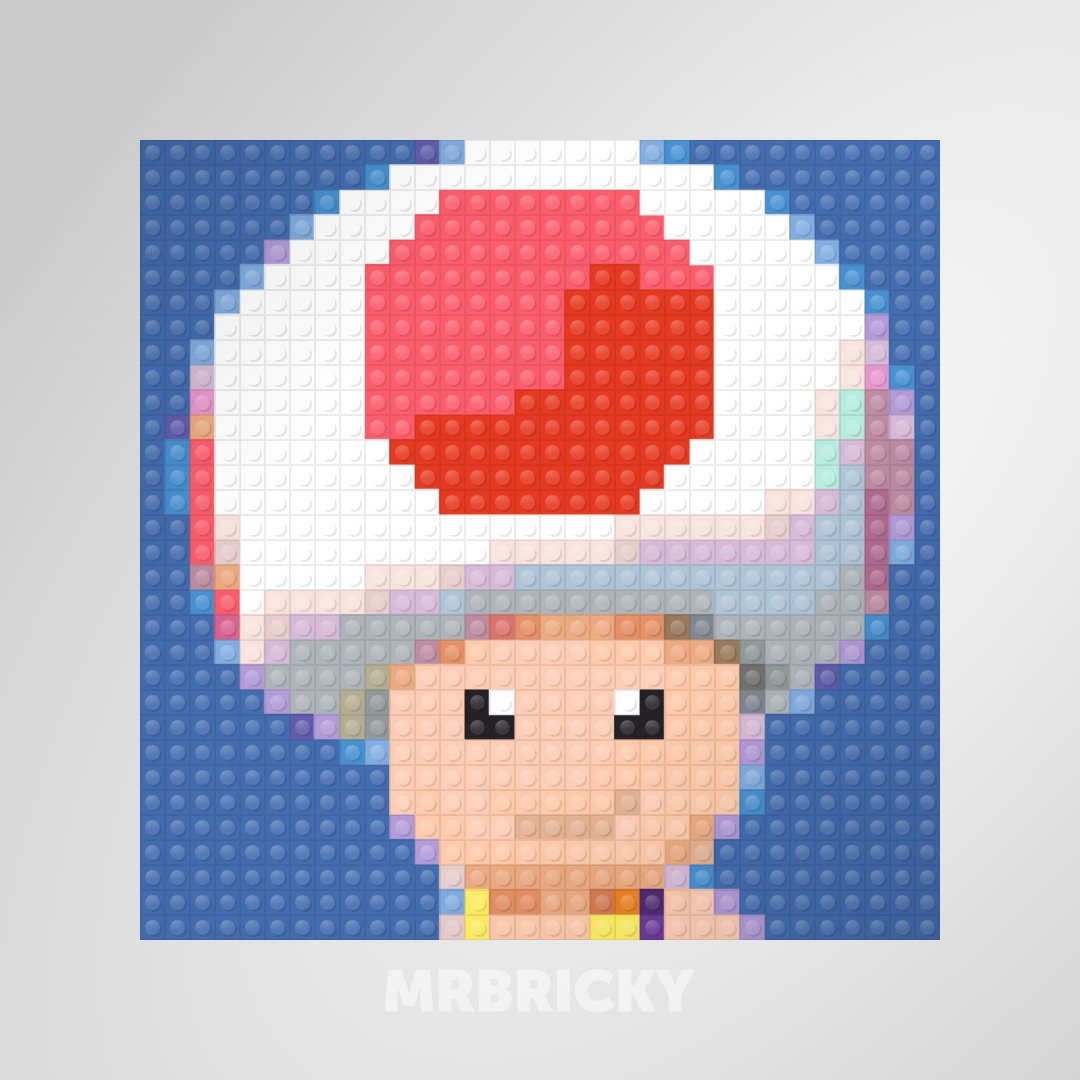Super Mario - Toad - Brick art display