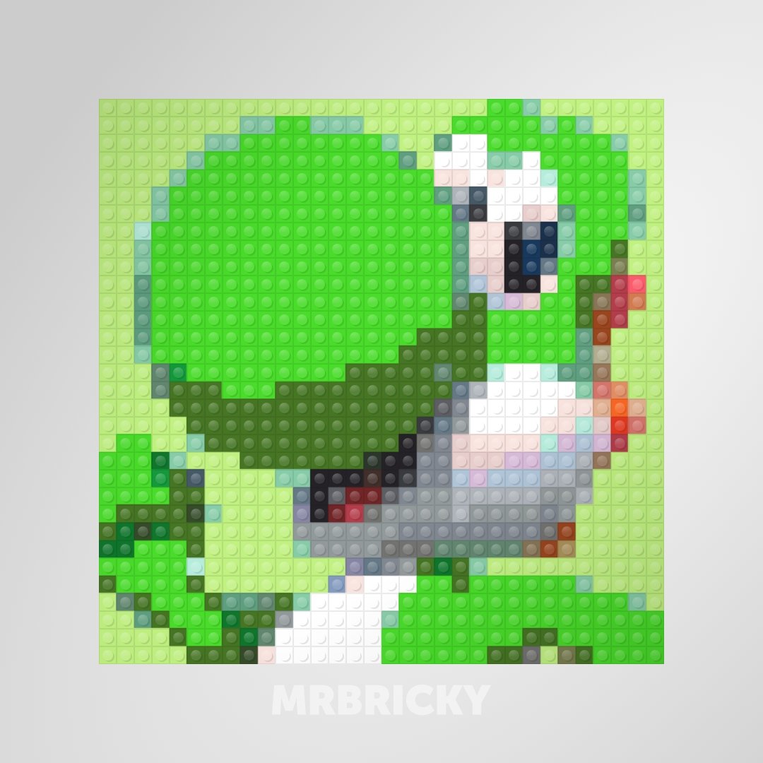 Super Mario - Yoshi - Brick art display