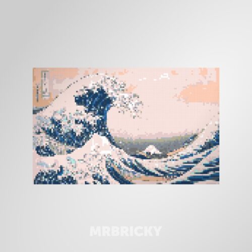 Katsushika Hokusai - The Great Wave off Kanagawa - Brick art display