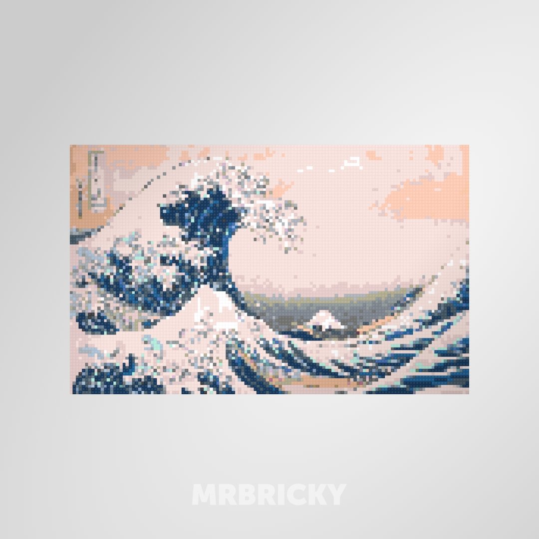 Katsushika Hokusai - The Great Wave off Kanagawa - Brick art display