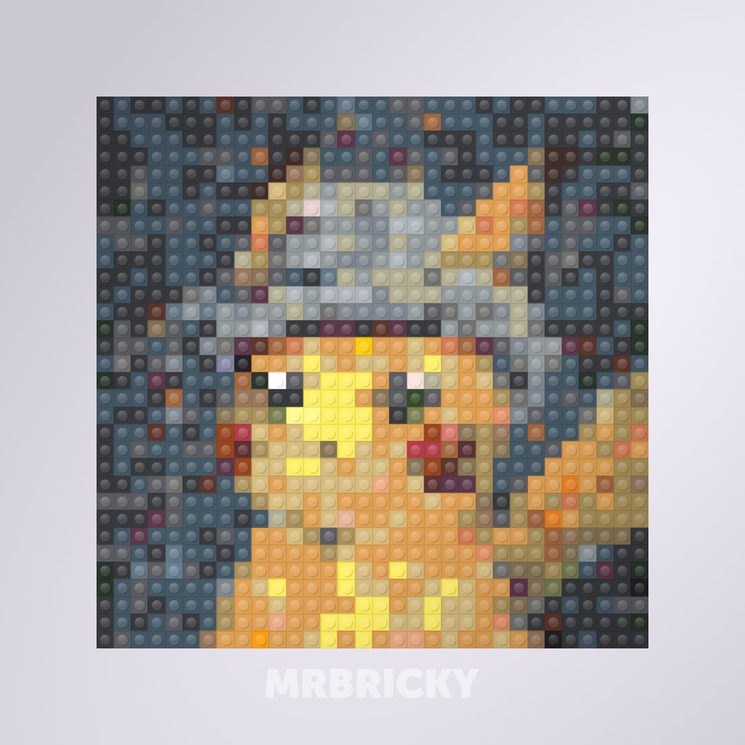Vincent van Gogh - Pikachu-portrait - Brick art display