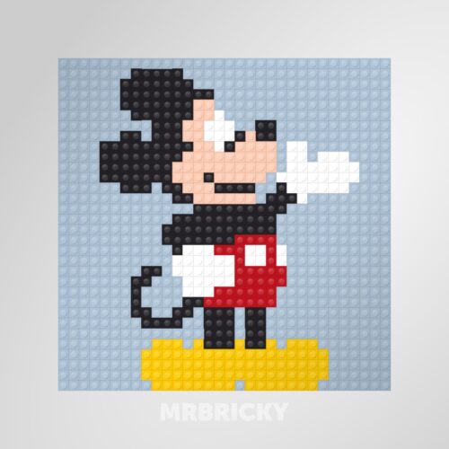 Mickey Mouse LEGO-styled brick art
